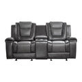 Modern Luxury Living Room Sofa Set 2Pc Reclining Sofa Loveseat Formal Furniture Premium Faux Leather Upholstery Comfortable Two Tone Gray Finish Dark Gray,Light Gray Faux Leather Wood Primary Living Space Luxury,Modern Plywood,Solid Wood 5 Seat
