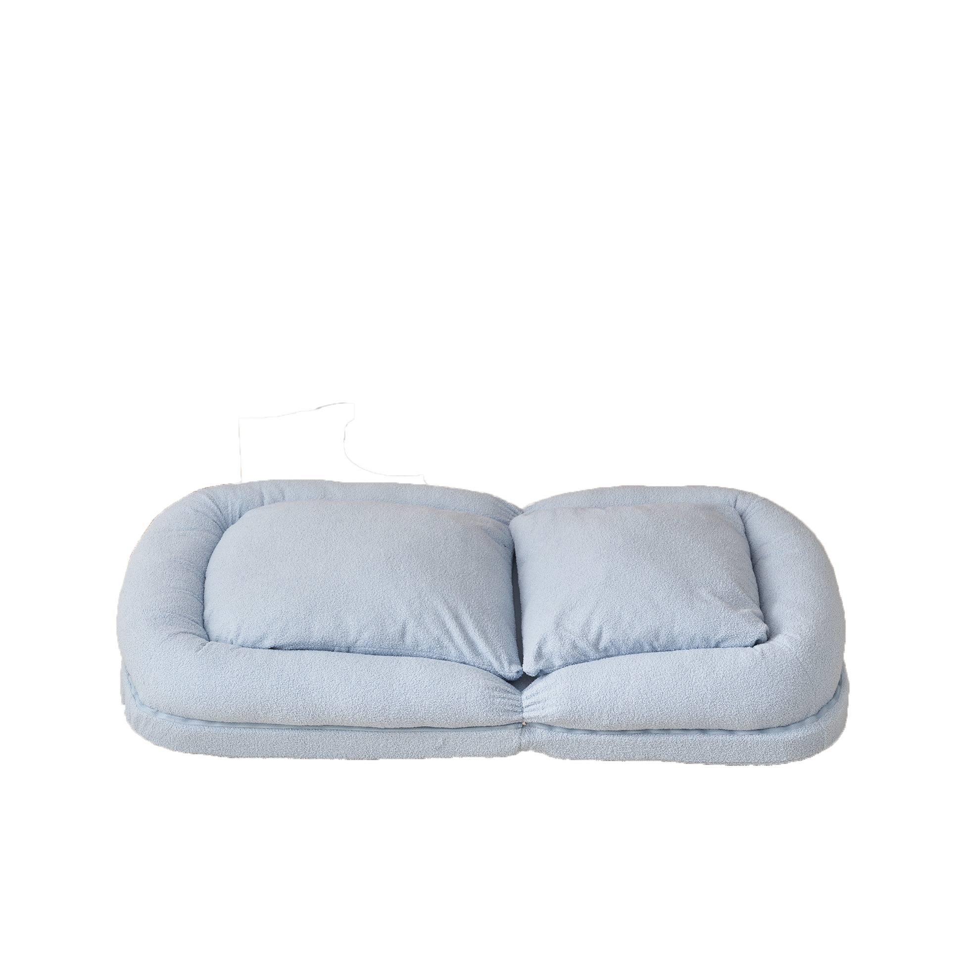 Triple Fold Down Sofa Bed,Blue Blue Metal Cotton Metal