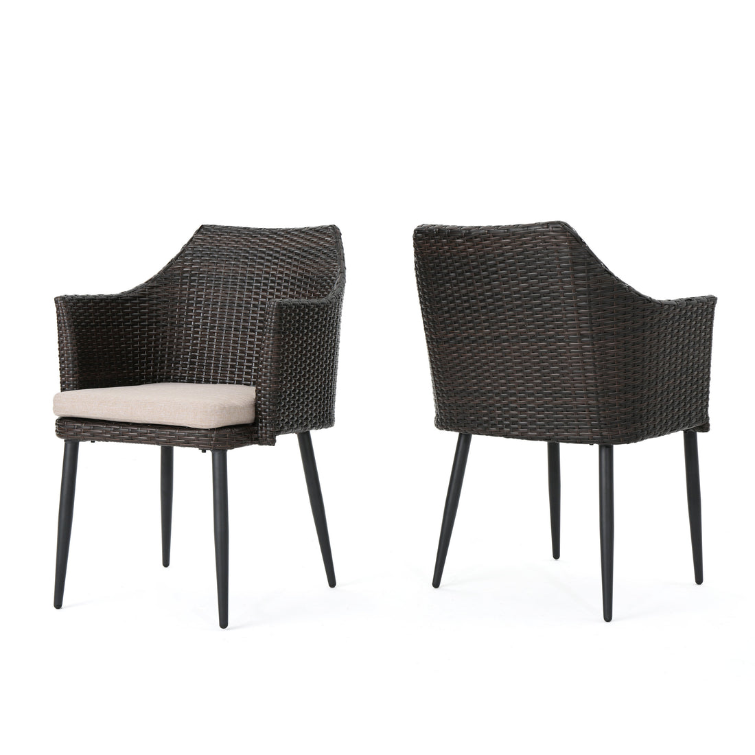 Kennethchair Brown Multi Pe Rattan Iron Waterproof Fabric