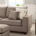 Beautiful 3 Pcs Sectional Sofa Mocha Dorris Fabric Cushion Sofa Chaise Storage Ottoman Reversible Couch Living Room Furniture Mocha Wood Primary Living Space Cushion Back Contemporary,Modern L Shaped Rubberwood Particle Board 5 Seat