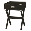 Black 1 Drawer End Table Black Primary Living Space Contemporary Drawers Rectangular Wood