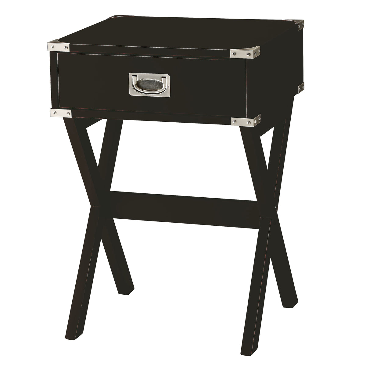 Black 1 Drawer End Table Black Primary Living Space Contemporary Drawers Rectangular Wood