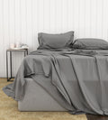 Bamboo Cotton Sheets Soft And Smooth With Viscose From Bamboo Grey Cal King Split Head White Charcoal Cotton