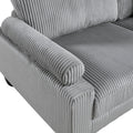 Living Room Furniture 4 Piece Modular Sectional Sofa Set Gray Corduroy Soft Cushion Pillows Solid Wood Legs Gray Primary Living Space Contemporary,Modern Plywood,Solid Wood 4 Seat