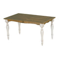 Vintage Traditional 6 Piece 82.7Inch Extendable Dining Table Set With 23.6Inch Removable Leaf, 50.4Inch Upholstered Dining Bench And 4 Chairs For 6, Brown Cream Wood Dining Room Distressed Finish Rubberwood Rectangular Dining Table With Bench Wood Wood