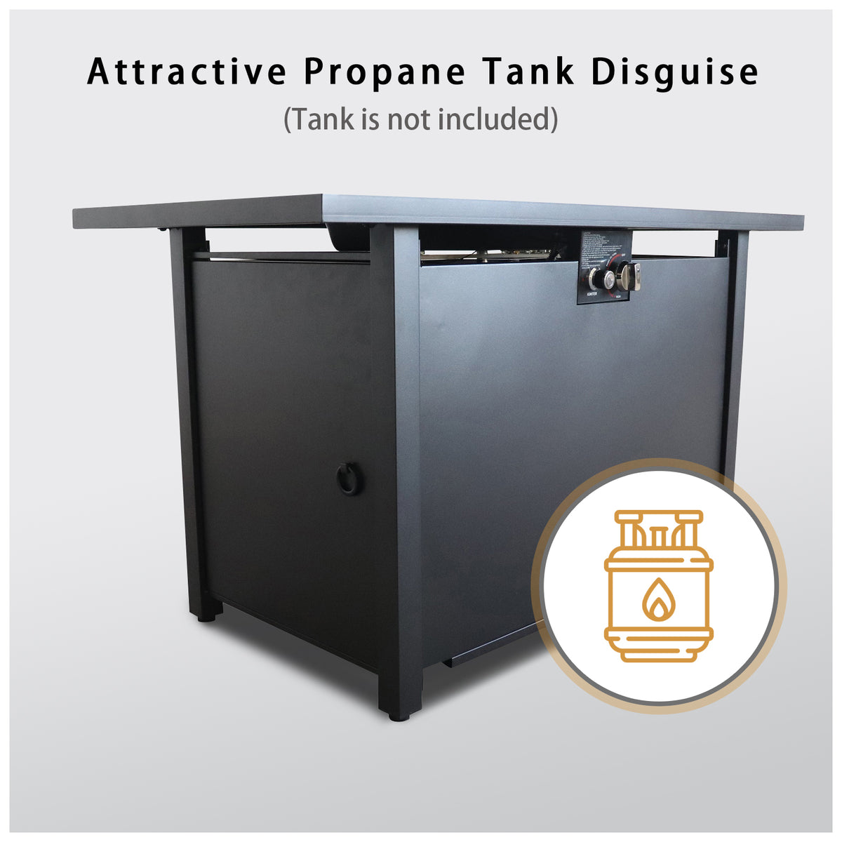 25" H X 42" W Steel Outdoor Fire Pit Table With Lid Black Steel