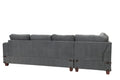 Living Room Furniture Charcoal Chenille Sectional W Ottoman Linen Like Fabric Sofa Reversible L R Chaise Ottoman 3Pc Sectional Sofa Charcoal Chenille Wood Primary Living Space Cushion Back