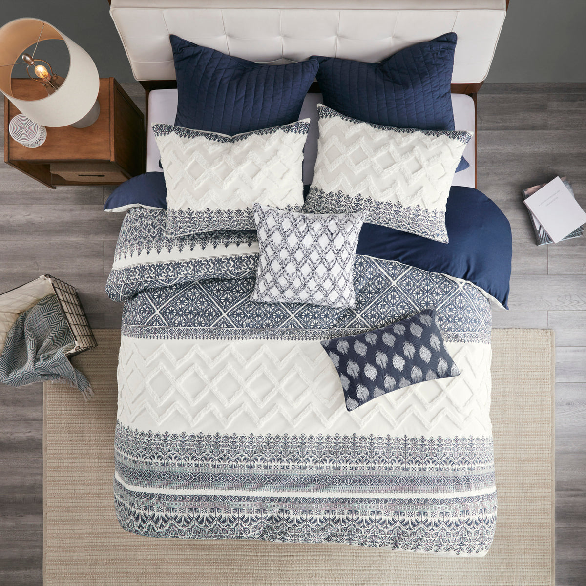 Cotton Quilted Euro Sham Navy Euro Sham Navy Cotton