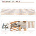 Outsunny 13' X 8' Retractable Awning, Patio Awnings, Sunshade Shelter W Manual Crank Handle, Uv & Water Resistant Fabric And Aluminum Frame For Deck, Balcony, Yard, Beige Stripes Multicolor Aluminum