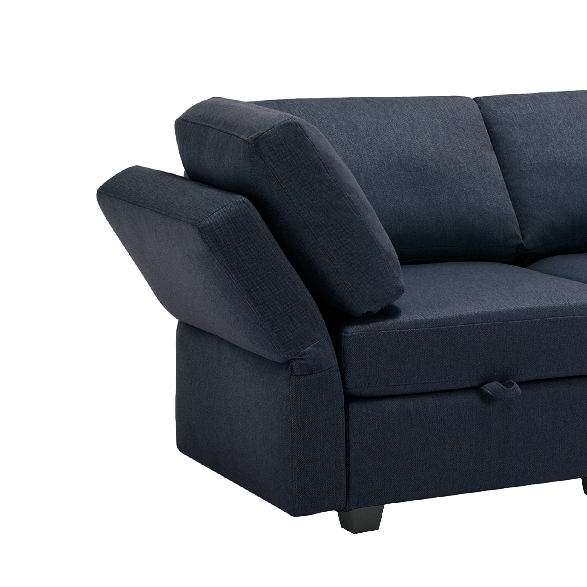 Oversized Modern 6 Seat Upholstered Sofa, Large Sectional Sofa With Storage Seats And Ottomanssofa Bed With Thick And Soft Cushions At All Sidesadjustable Arms And Backs Blue Blue Polyester 4 Seat