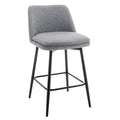 Counter Height Swivel Bar Stools Set Of 2, 360 Swivel Upholstered Barstools With Back And Metal Legs, 25.6