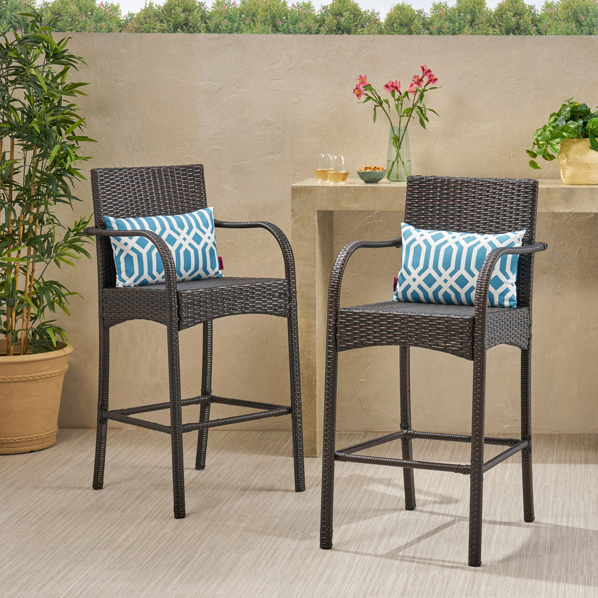 Cascada Kd Barstool Chair Brown Rattan