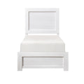 White Finish Twin Size Panel Bed Wooden Bedroom Furniture 1Pc, Bed In A Box Box Spring Required Twin White Bedroom Bed Frame Wood
