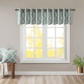 Fretwork Print Grommet Top Window Valance Seafoam White 50X18