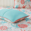 6 Piece Cotton Sateen Quilt Set With Throw Pillows Coral King Cal King King Coral Cotton