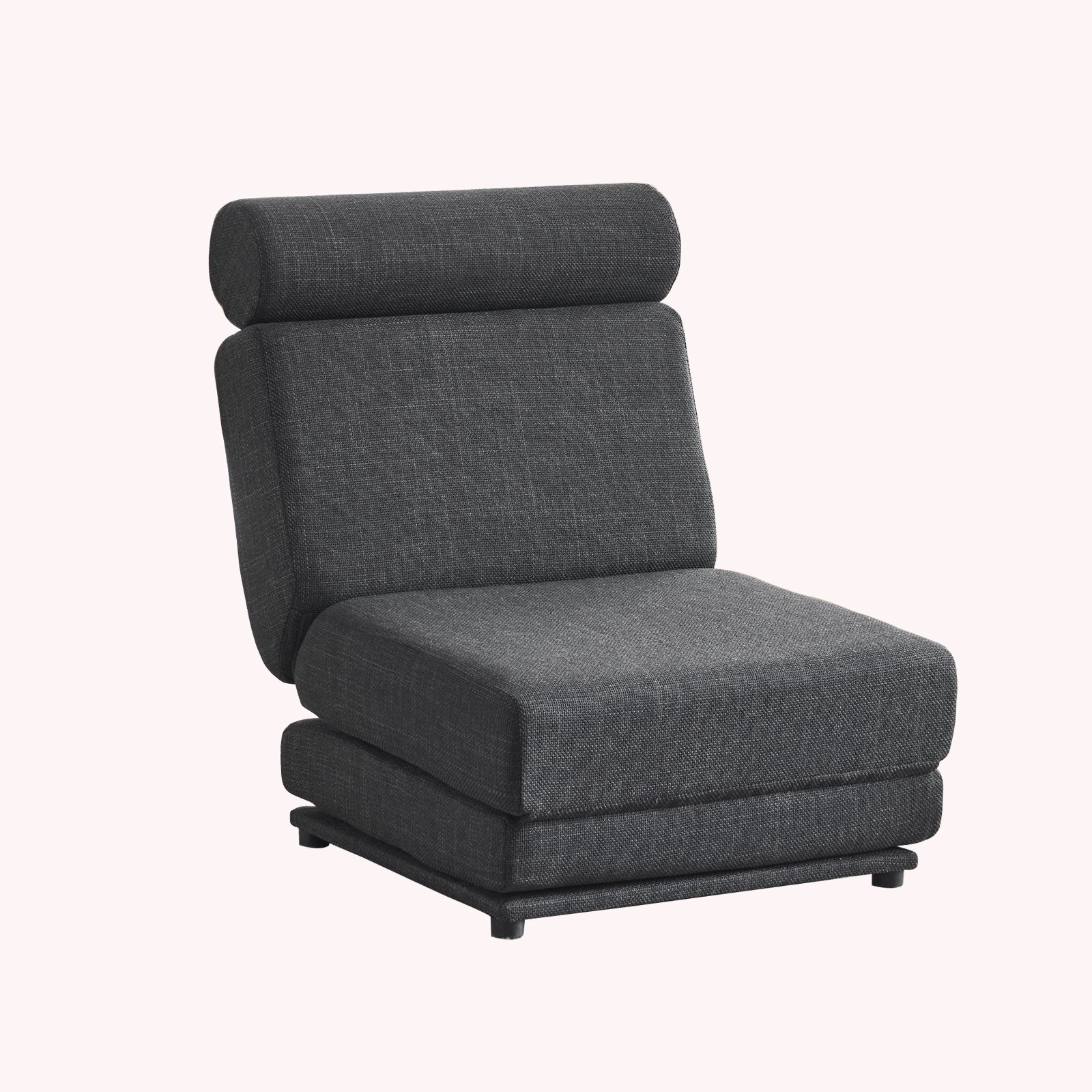 Single Sofa Chair Foldable Single Sofa Bed With Pillow,Portable Foldable Sofa Bed,Leisure Sofa Chair,Easy To Store,Made Ofand Wearable Linen,Dark Grey Dark Gray Modern Foam Linen