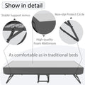 Deluxe Diplomat Folding Bed Twin Size With Luxurious Memory Foam Mattress And A Super Strong Sturdy Frame White Black Metal