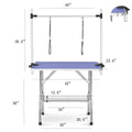 Large Grooming Table For Pet Dog And Cat With Adjustable Arm And Clamps Large Heavy Duty Animal Grooming Table, 42'' Blue Blue Stainless Steel