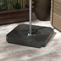Outsunny 4 Piece Patio Cantilever Umbrella Base Weight Set, Outdoor Offset Umbrella Weights For Umbrella Stand, 132 Lb. Capacity Water Or 176 Lb. Capacity Sand, Black Black Hdpe