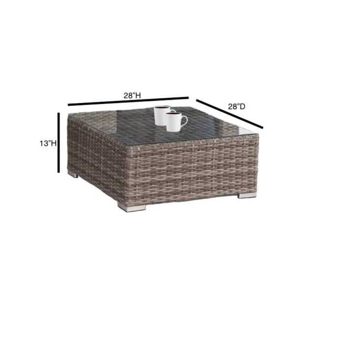 Stylish Rattan Wicker Fully Assembled 6 Person Seating Group With Premium Sunbrella Cushions Perfect For Outdoor Entertaining Dark Gray,Navy Blue Wicker