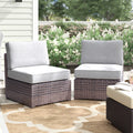 Armless Fully Assembled Patio Chair With Cushions Yes Sectional Brown Rust Resistant Frame Stain Resistant Cushions Garden & Outdoor Modern Sofa Seating Groups Foam Wicker