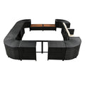 Spa Surround Spa Frame Quadrilateral Outdoor Rattan Sectional Sofa Set With Mini Sofa,Wooden Seats And Storage Spaces, Beige Yes Beige Water Resistant Frame Water Resistant Cushion Garden & Outdoor Sectional Seating Groups Foam Rattan Waterproof Fabric