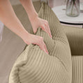 Corduroy Sofamodern Upholstered 4 Seater Corduroy Fabric Sofaoffice Living Room Apartment Comfortable Sofa, Easy To Assemble With 2 Arm Pillows And 4 Throw Pillows Tan Corduroy 4 Seat