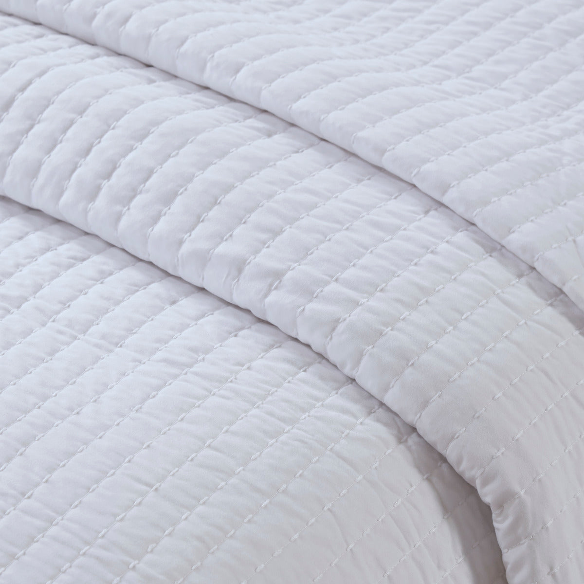 3 Piece Quilt Set White King Cal King King White Cotton
