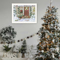 Holiday Porch White Framed Wall Art For Living Room, Farmhouse Wall Art Print For Home Decor, Bedroom Wall Art By Pam Britton Multicolor Wood Paper