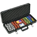 Soozier Poker Chip Set With 6 Denominations, 500 Chips, 14 Gram Clay, Casino Poker Chips With Aluminum Case, 2 Decks Of Playing Cards, Dealer Button & 5 Dice For Texas Hold'Em Black Aluminium