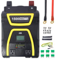 1500 Watts Power Inverter Modified Sine Wave Car Led Displayportable Ac Power Emergencies, Job Sites, Trucks Boats Off Grid Rv Camping,12V To 115 Volts Black Plastic