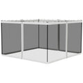Outsunny 10' X 12' Replacement Mesh Sidewall Netting For Patio Gazebos And Canopy Tents With Zippers Sidewall Only , White White Polyester