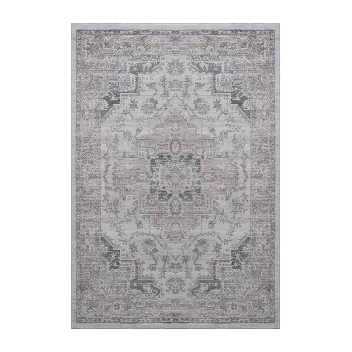 6X9 Ivory Beige Oriental Non Shedding Living Room Bedroom Dining Home Office Stylish And Stain Resistant Area Rug Ivory Polyester