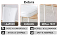 Table And Chair Set, Mdf Desktop, White Metal Table Legs, Stable And Beautiful, Suitable For Most Styles Of Home. Modern Simple Dining Table, Comfortable Seating. White Seats 4 Mdf