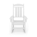 White Traditional Porch Rocker Classic Hdpe Poly Lumber For Porch, Patio, And Garden Comfort No Rocker & Glider White Weather Resistant Frame Garden & Outdoor American Traditional Hdpe Hdpe