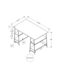 Computer Desk, Home Office, Laptop, Storage Shelves, 48