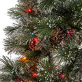 7' Faux Cashmere And Snow Bristle Mixed Tree With 75Pine Cones And 900Multi Lights Ul,1233Tips,D Green Pvc