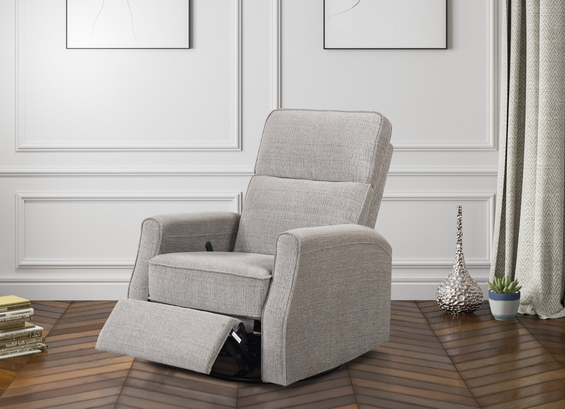 Tavor Tan Swivel Gliding Recliner Tan Foam Engineered Wood
