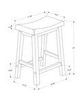 Bar Stool, Set Of 2, Counter Height, Saddle Seat, Kitchen, White Wood, Contemporary, Modern White Solid Wood