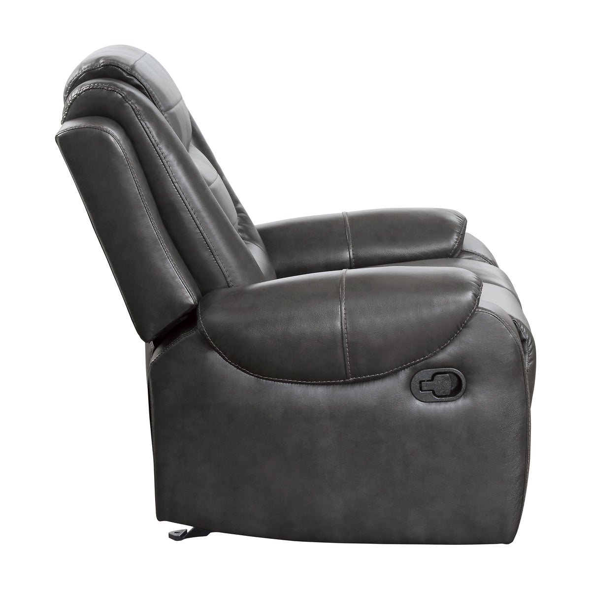 Modern Luxury Living Room Sofa Set 3Pc Reclining Sofa Loveseat Glider Reclining Chair Formal Furniture Premium Faux Leather Upholstery Comfortable Two Tone Gray Finish Dark Gray,Light Gray Faux Leather Wood Primary Living Space Luxury,Modern