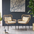Southport Club Chair Brown Beige Woven Rope