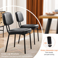 Dining Chairsupholstered Mid Century Modern Kitchen Dining Room Accent Chairs With Faux Leather Cushion Seat & Metal Legs For Kitchen, Living Room Black Set Of 2 Black Abs Rubber Steel Q235