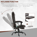 Vinsetto 7 Point Vibrating Massage Office Chair, High Back Executive Recliner With Lumbar Support, Footrest, Reclining Back, Adjustable Height, Brown Brown Faux Leather