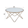 Valora Frosted Glass Top & Champagne Finish Coffee Table Champagne Glass Metal