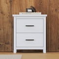 Vintage Two Drawer Wooden Nightstand, Simple And Generous, Large Storage Space,White White Particle Board Mdf
