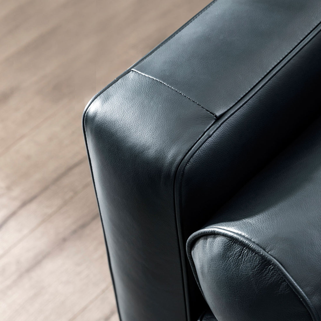Mid Century Tufted Leather Chair Navy Leather