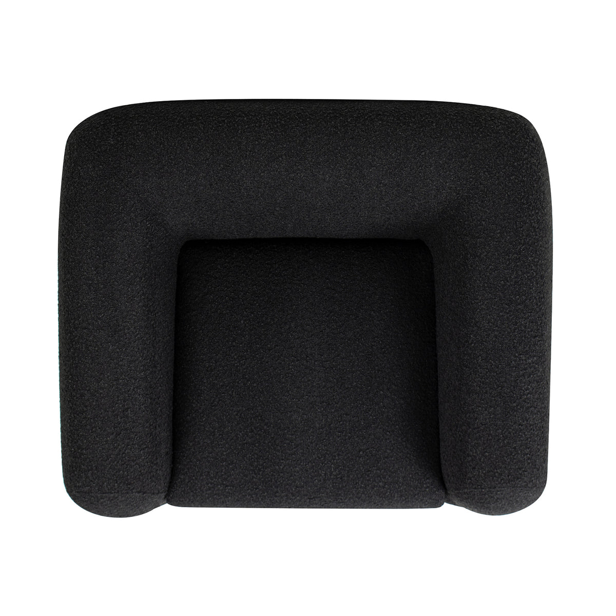 Alpine 44" Sherpa Arm Chair, Ebony Black Boucle Black Foam Boucle