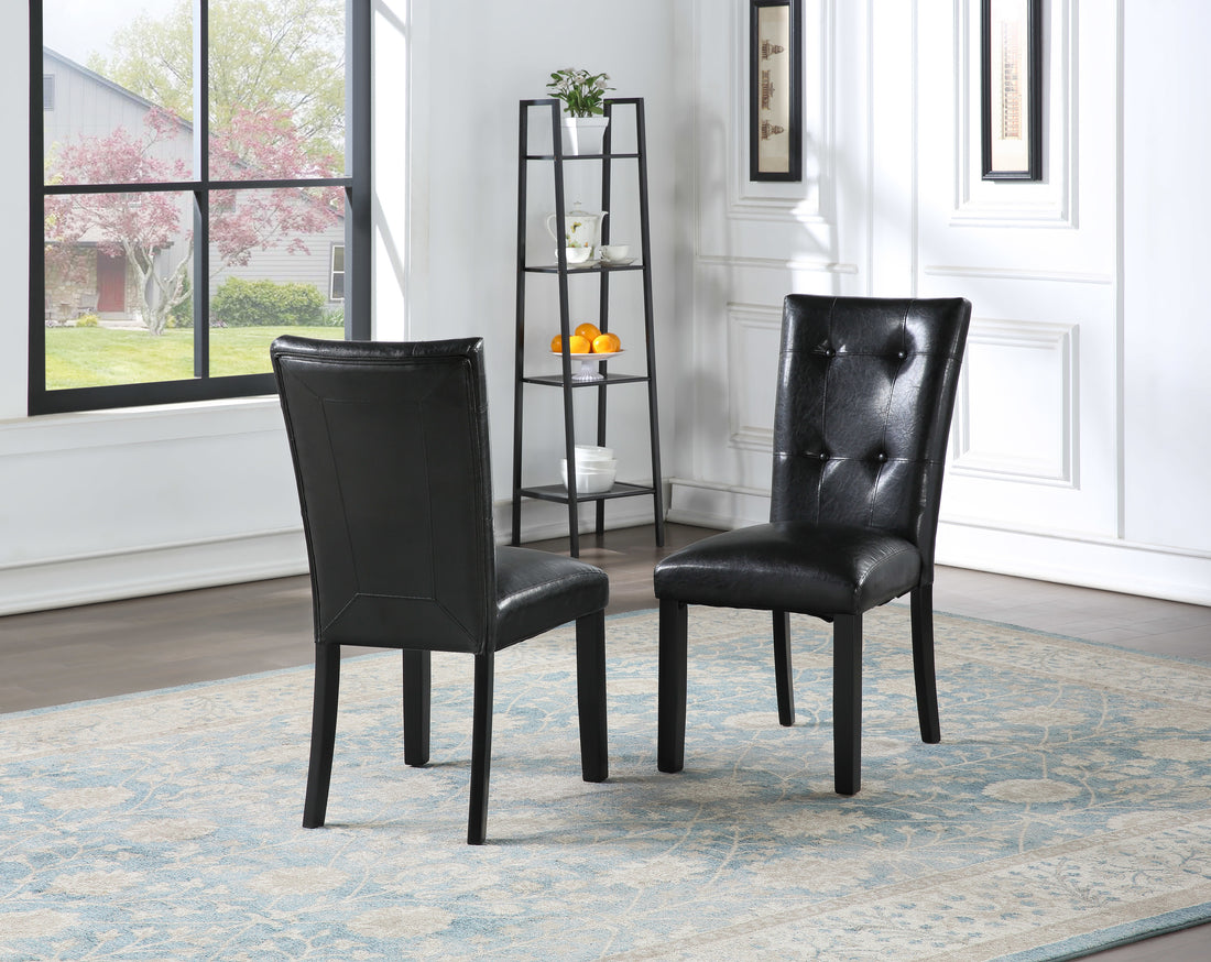 Sterling 7 Piece Dining Set Black Black Wood