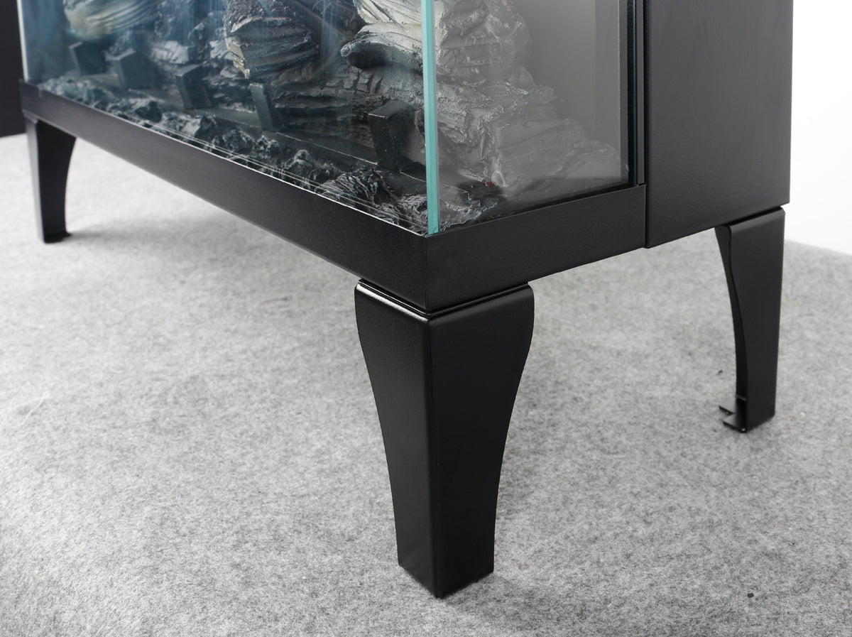 24 Inch Three Sided Glass Electric Fireplace With Feet Powder Coated Electric Antique Black Vent Free Primary Living Space Yes Insert Tempered Glass Sheet Metal Electric