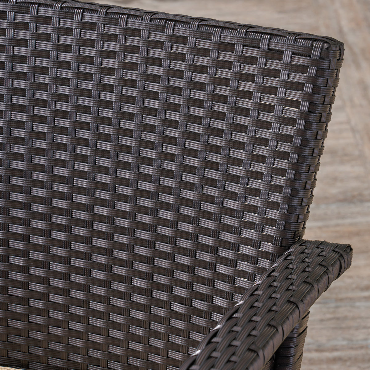 St Lucia Chair Brown Tan Pe Rattan Iron Waterproof Fabric